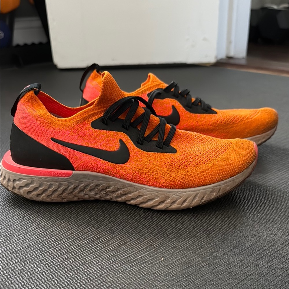 Nike Orange and Black Running Shoes Sz 6Y / 7.5 Womens
